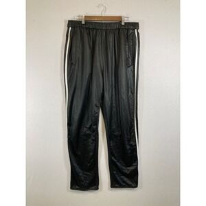 Streetwear Maxi Milian Mens 4XL‎ Black Shiny Striped Athletic Track Jogger Pants